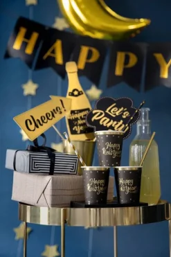Kubeczki papierowe Happy New Year Sylwester 220ml 6 szt.