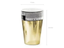 Kubeczki papierowe jednokolorowe Złote 220ml 6 szt