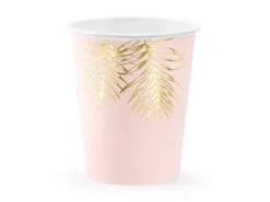 Kubeczki jednokolorowe papierowe Liście 220 ml 6 szt.