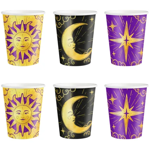Kubeczki papierowe Andrzejki Wróżki Magia 6 szt. 220 ml