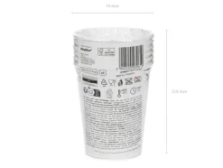 Kubeczki papierowe białe z ornamentem 220 ml 6 szt.