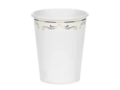 Kubeczki papierowe białe z ornamentem 220 ml 6 szt.
