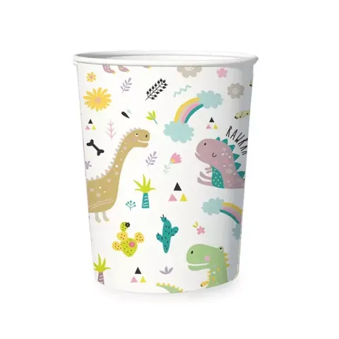 Kubeczki papierowe Dinozaury 220ml 6 szt