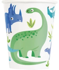 Kubeczki papierowe Dinozaury 266ml 8 szt.