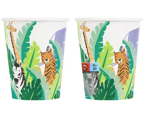 Kubeczki papierowe Dżungla Safari 266 ml 8 szt.