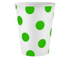 Kubeczki papierowe GROSZKI zielone 250 ml 6 szt.