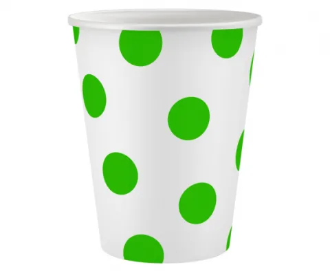 Kubeczki papierowe GROSZKI zielone 250 ml 6 szt.