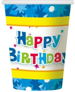 Kubeczki papierowe Happy Bithday 6 szt