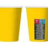 Kubeczki papierowe jednokolorowe żółte 270ml 6 szt.
