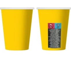 Kubeczki papierowe jednokolorowe żółte 270ml 6 szt.
