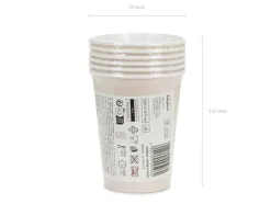 Kubeczki papierowe jednokolorowe beżowe 250 ml 6 szt.