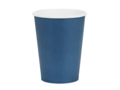 Kubeczki papierowe jednokolorowe granatowy 250ml 6 szt. PartyDeco