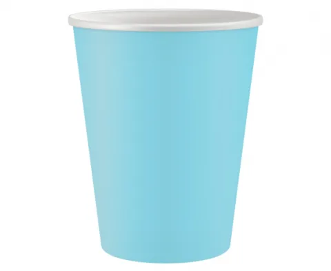 Kubeczki papierowe jednokolorowe jasnoniebieskie 250ml 6 szt.