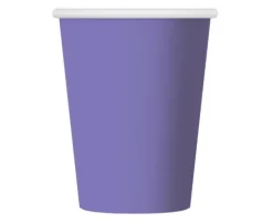 Kubeczki papierowe jednokolorowe fioletowe 270ml 6 szt.