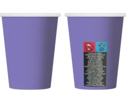 Kubeczki papierowe jednokolorowe fioletowe 270ml 6 szt.