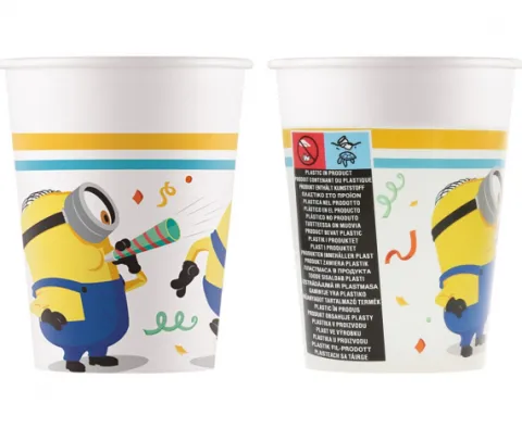 Kubeczki papierowe Minionki 2 The Rise of Gru 200 ml 8 szt.