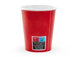 Kubeczki papierowe PIRACI czerwone 220ml 6 szt.