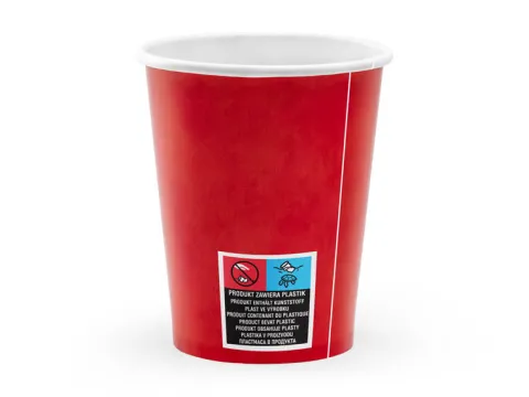 Kubeczki papierowe PIRACI czerwone 220ml 6 szt.