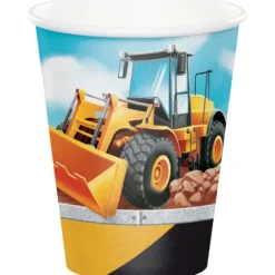 Kubeczki papierowe Pojazdy Budowy KOPARKA 256 ml 8 szt.