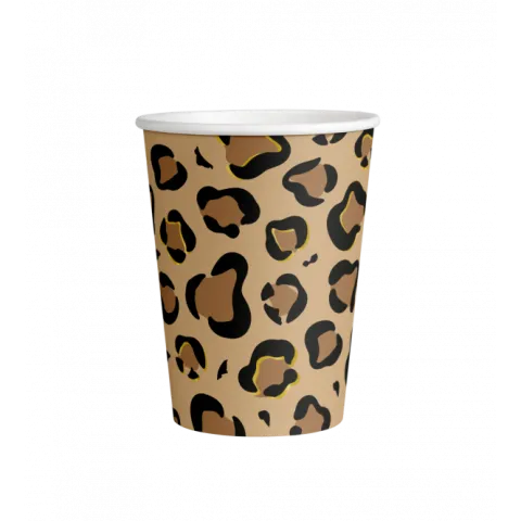 Kubeczki papierowe Safari lampart cętki 250 ml 8 szt.