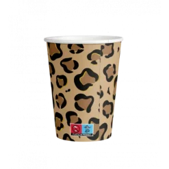 Kubeczki papierowe Safari lampart cętki 250 ml 8 szt.