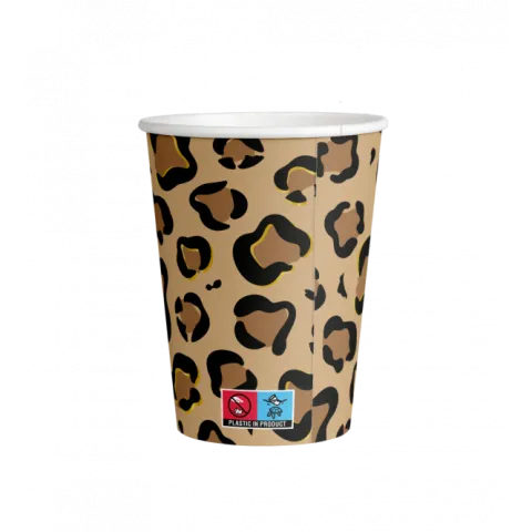 Kubeczki papierowe Safari lampart cętki 250 ml 8 szt.