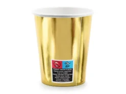 Kubeczki papierowe 50th Birthday złote 220 ml 6 szt.