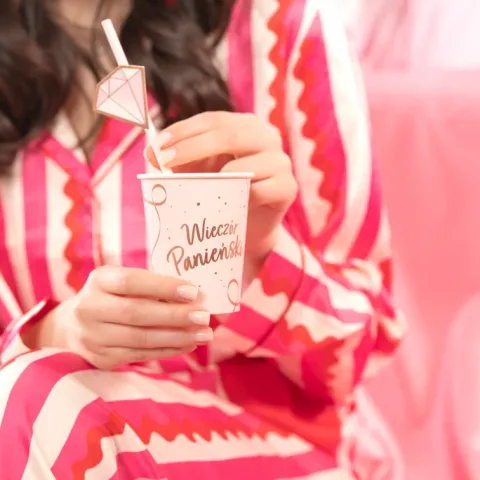 Kubeczki papierowe Wieczór Panieński rose gold 220 ml 6 szt.
