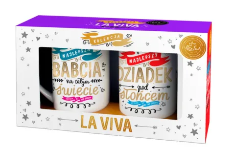 Kubek komplet na prezent Dzień Babci i Dziadka - babcia i dziadek kubki