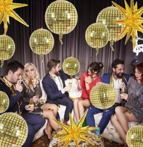 Kula DISCO balon foliowy złoty 22 cale