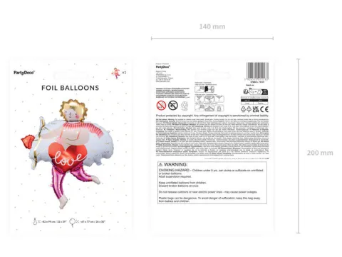 Kupidyn Love balon foliowy 82x99 cm
