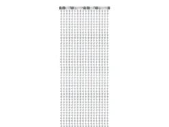 Kurtyna wisząca GWIAZDKI srebrna metaliczna 100x245 cm
