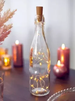 Lampki LED z korkiem do butelki 197 cm ciepły biały