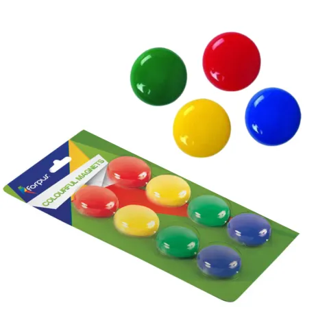 Magnesy kolorowe do tablic 30 mm 8 sztuk