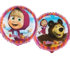 Masha i Niedźwiedź dwustronny okrągły balon foliowy 18''