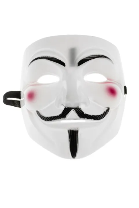 Maska V jak Vendetta - Anonymous, Guy Fawkes - BIAŁA