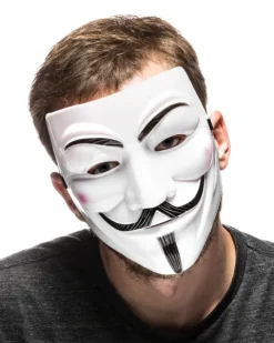 Maska V jak Vendetta - Anonymous, Guy Fawkes - BIAŁA