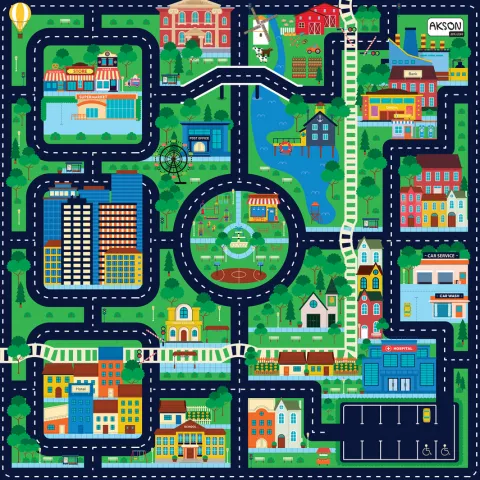 Mata Animacyjna MIASTO 100x100 cm