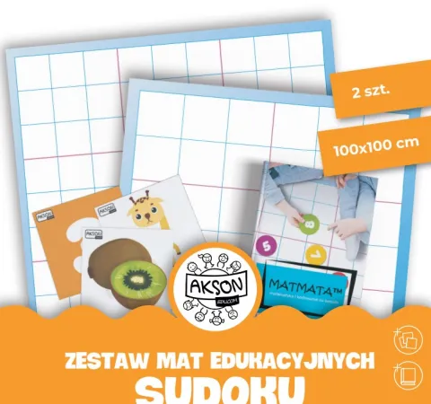 Mata animacyjna SUDOKU 100x100 cm+ karty PDF+ książka MATMATA zestaw