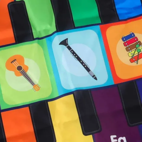 Mata do tańczenia dla dzieci interaktywna muzyczna 8 instrumentów 10 melodii