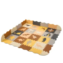 Mata edukacyjna piankowa puzzle kojec brązowa 143 x 143 cm 36 elementów