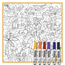 Mata suchościeralna matematyczna Dinozaury 100x100 cm
