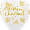 Merry Christmas ZŁOTY balon gumowy świąteczny Sempertex 1 szt.