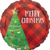 Merry Christmas choinka okrągły balon foliowy 45 cm