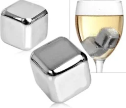 Metalowe kostki do drinków