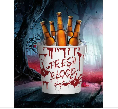 Metalowy Kubełek Wiaderko Cooler Halloween Fresh Blood