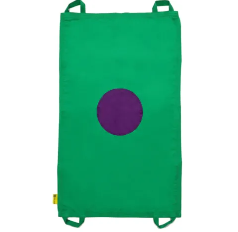 Mini chusta animacyjna 100 x 60 cm zielona z kołem fioletowym