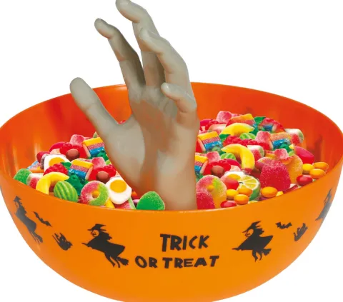 Miska na słodycze z wystająca dłonią Halloween 24x11 cm