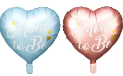 Mom to Be balon foliowy serce 35 cm Baby Shower