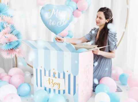Mom to Be balon foliowy serce 35 cm Baby Shower